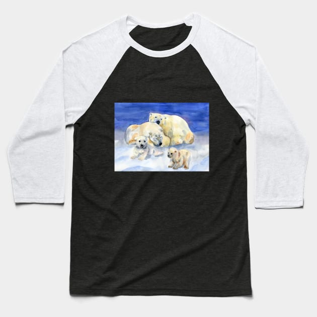 White bears Baseball T-Shirt by Irina_Reznikova